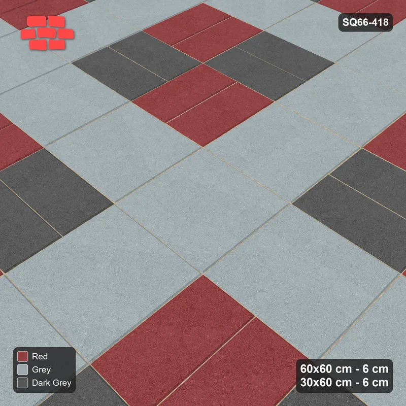Interlock (Pasco) 60x60 cm · SQ66-418 · Double Pinwheel, 180 cm Module, H-V Plank Tones, Left Hand · Side view Interlock (Pasco) 60x60 cm · SQ66-418 · Double Pinwheel, 180 cm Module, H-V Plank Tones, Left Hand · Side view