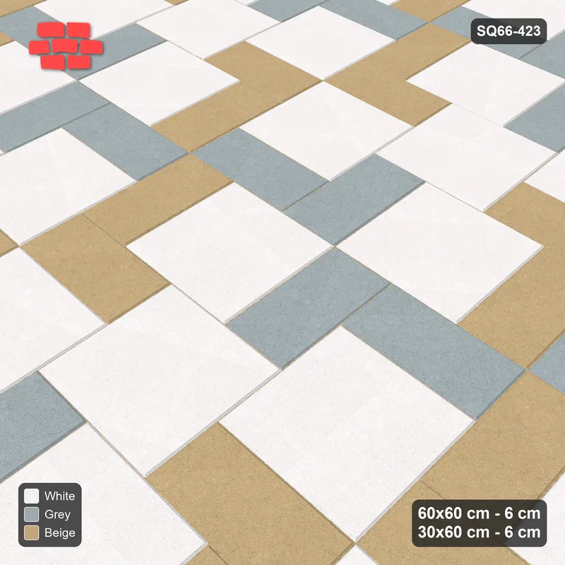 Interlock (Pasco) 60x60 cm · SQ66-423 · Double Pinwheel, 180 cm Module, Left Hand, Cut Edges, 600 cm · Side view Interlock (Pasco) 60x60 cm · SQ66-423 · Double Pinwheel, 180 cm Module, Left Hand, Cut Edges, 600 cm · Side view