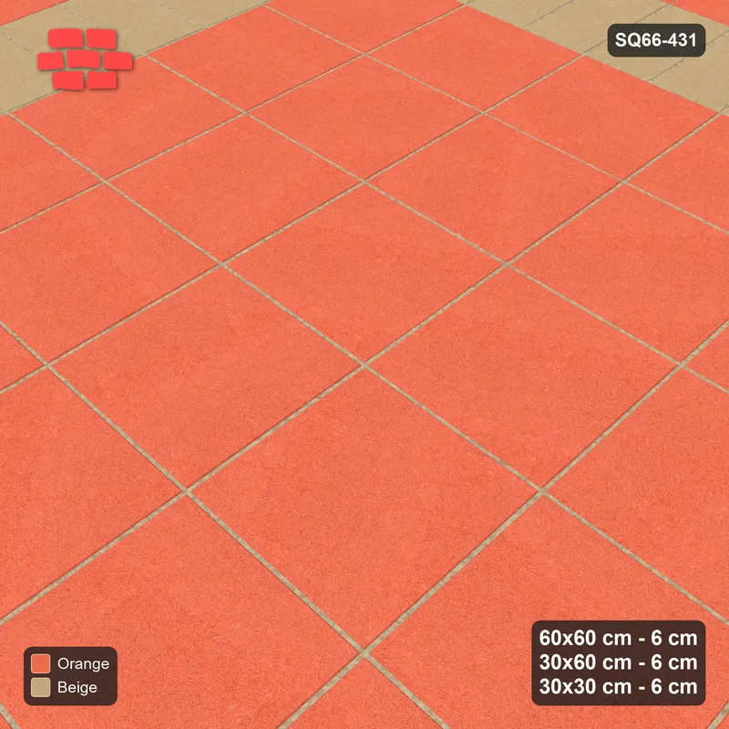 Interlock (Pasco) 60x60 cm · SQ66-431 · Rug, 6x6 Slab Field, Soldier + Bead Borders, Stack Centre · Side view Interlock (Pasco) 60x60 cm · SQ66-431 · Rug, 6x6 Slab Field, Soldier + Bead Borders, Stack Centre · Side view