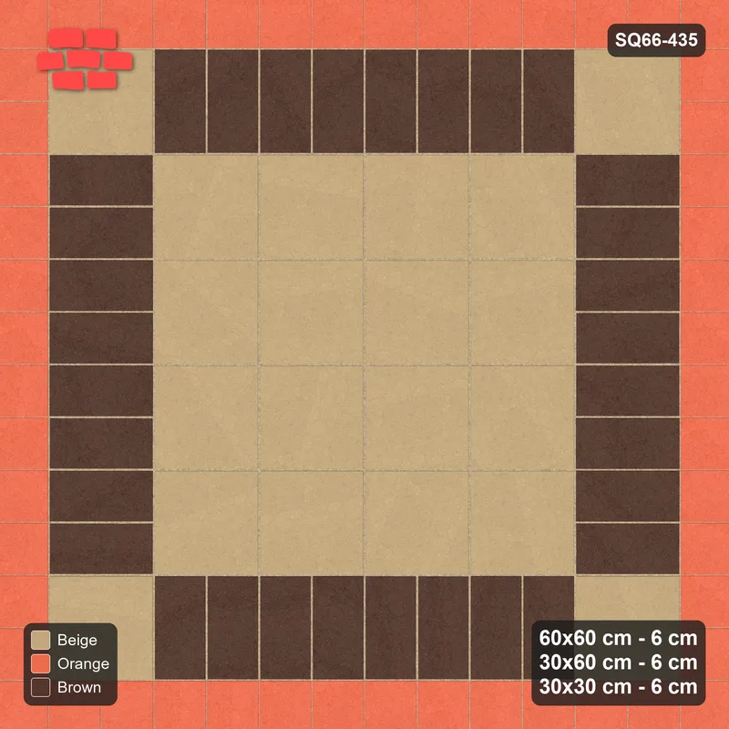 Interlock (Pasco) 60x60 cm · SQ66-435 · Rug, 4x4 Slab Field, Stack Centre, Corner Keys, 420 cm · Top view Interlock (Pasco) 60x60 cm · SQ66-435 · Rug, 4x4 Slab Field, Stack Centre, Corner Keys, 420 cm · Top view