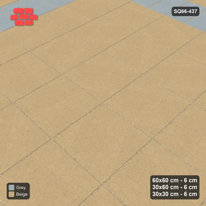 Interlock (Pasco) 60x60 cm · SQ66-437 · Rug, 6x6 Slab Field, Soldier + Bead Borders, Kerb, 565 cm · Side view Interlock (Pasco) 60x60 cm · SQ66-437 · Rug, 6x6 Slab Field, Soldier + Bead Borders, Kerb, 565 cm · Side view
