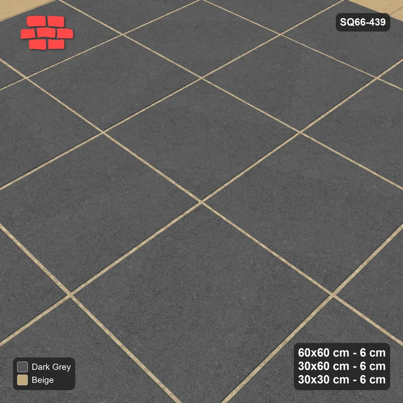 Interlock (Pasco) 60x60 cm · SQ66-439 · Rug, 6x6 Slab Field, Bead + Bead + Soldier Borders, 600 cm · Side view Interlock (Pasco) 60x60 cm · SQ66-439 · Rug, 6x6 Slab Field, Bead + Bead + Soldier Borders, 600 cm · Side view