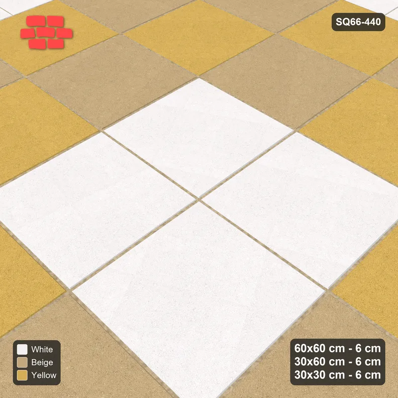 Interlock (Pasco) 60x60 cm · SQ66-440 · Rug, 6x6 Slab Field, Checker Centre, Corner Keys, 600 cm · Side view Interlock (Pasco) 60x60 cm · SQ66-440 · Rug, 6x6 Slab Field, Checker Centre, Corner Keys, 600 cm · Side view