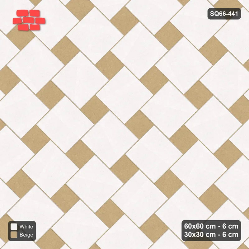 Interlock (Pasco) 60x60 cm · SQ66-441 · 45 Degree Lattice in Kerb, Solid Slabs, Kerb, 400 cm · Top view Interlock (Pasco) 60x60 cm · SQ66-441 · 45 Degree Lattice in Kerb, Solid Slabs, Kerb, 400 cm · Top view