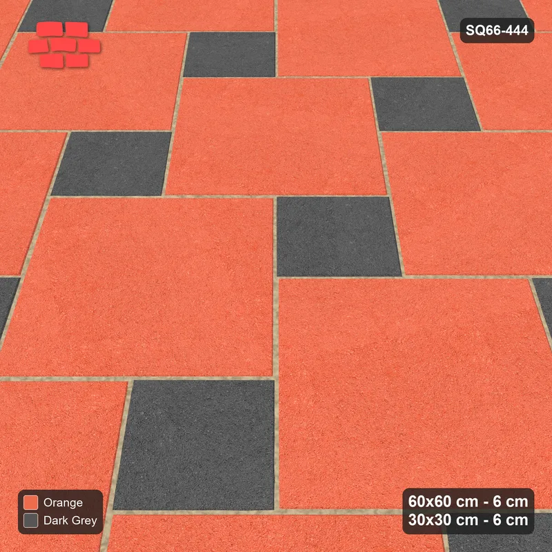 Interlock (Pasco) 60x60 cm · SQ66-444 · 45 Degree Lattice in Kerb, Solid Slabs, Mirrored, 400 cm · Side view Interlock (Pasco) 60x60 cm · SQ66-444 · 45 Degree Lattice in Kerb, Solid Slabs, Mirrored, 400 cm · Side view
