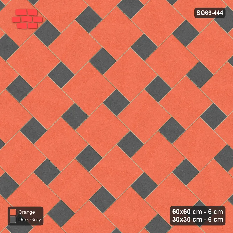 Interlock (Pasco) 60x60 cm · SQ66-444 · 45 Degree Lattice in Kerb, Solid Slabs, Mirrored, 400 cm · Top view Interlock (Pasco) 60x60 cm · SQ66-444 · 45 Degree Lattice in Kerb, Solid Slabs, Mirrored, 400 cm · Top view