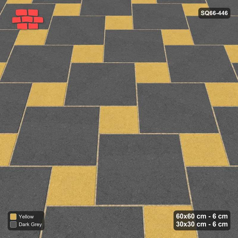 Interlock (Pasco) 60x60 cm · SQ66-446 · 45 Degree Lattice in Kerb, Solid Slabs, Mirrored, 550 cm · Side view Interlock (Pasco) 60x60 cm · SQ66-446 · 45 Degree Lattice in Kerb, Solid Slabs, Mirrored, 550 cm · Side view
