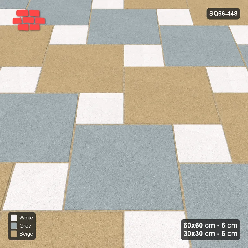 Interlock (Pasco) 60x60 cm · SQ66-448 · 45 Degree Lattice in Kerb, Column Tones, Mirrored, Kerb · Side view Interlock (Pasco) 60x60 cm · SQ66-448 · 45 Degree Lattice in Kerb, Column Tones, Mirrored, Kerb · Side view