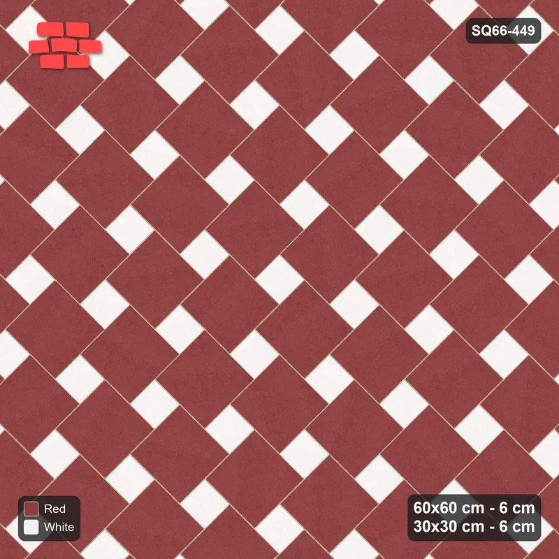 Interlock (Pasco) 60x60 cm · SQ66-449 · 45 Degree Lattice in Kerb, Solid Slabs, Kerb, 510 cm · Top view Interlock (Pasco) 60x60 cm · SQ66-449 · 45 Degree Lattice in Kerb, Solid Slabs, Kerb, 510 cm · Top view