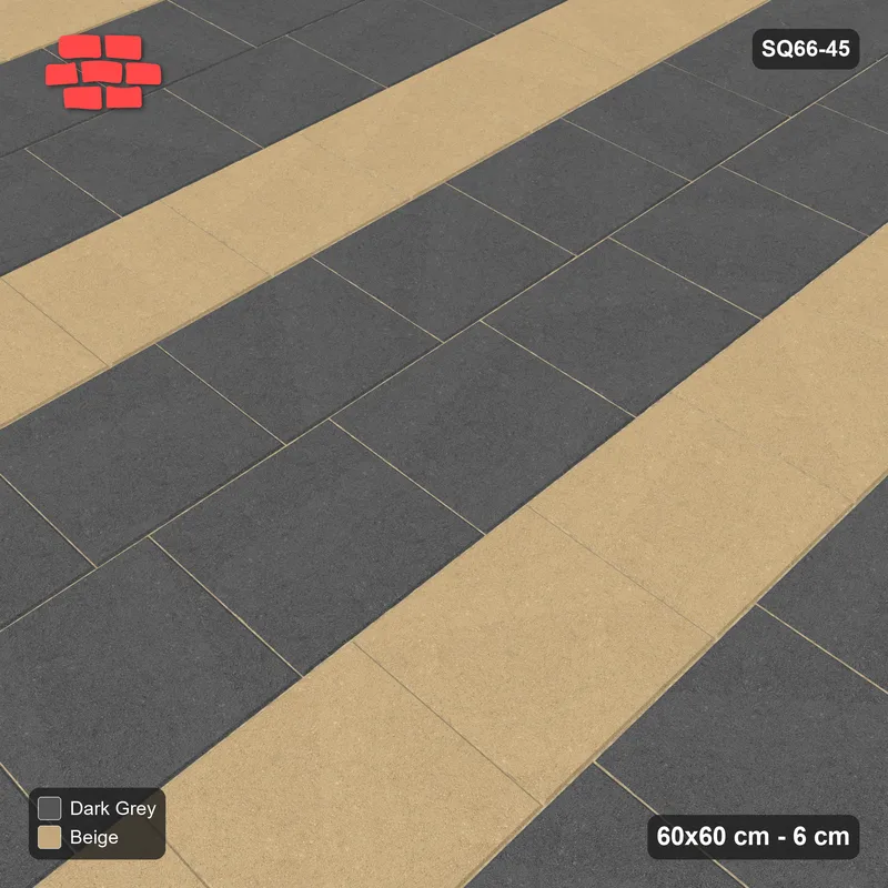 Interlock (Pasco) 60x60 cm · SQ66-45 · Vertical Quarter-Bond with Accent Courses · Side view Interlock (Pasco) 60x60 cm · SQ66-45 · Vertical Quarter-Bond with Accent Courses · Side view