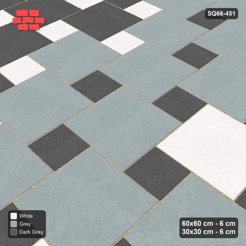 Interlock (Pasco) 60x60 cm · SQ66-451 · Ombre Gradient, Offset Lattice, Light to Dark, 480 cm · Side view Interlock (Pasco) 60x60 cm · SQ66-451 · Ombre Gradient, Offset Lattice, Light to Dark, 480 cm · Side view
