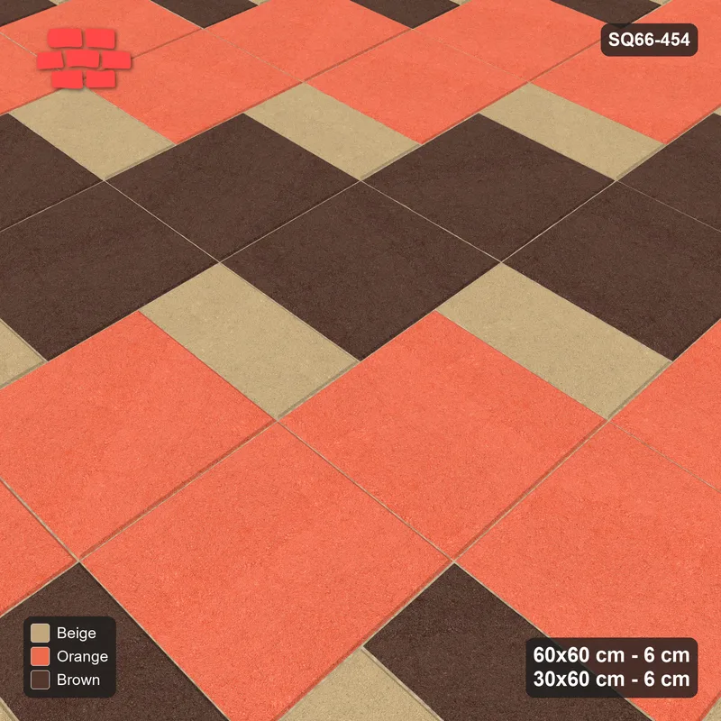 Interlock (Pasco) 60x60 cm · SQ66-454 · Diagonal Colour Bands, Slab-Step, 150 cm Bands, Graded · Side view Interlock (Pasco) 60x60 cm · SQ66-454 · Diagonal Colour Bands, Slab-Step, 150 cm Bands, Graded · Side view