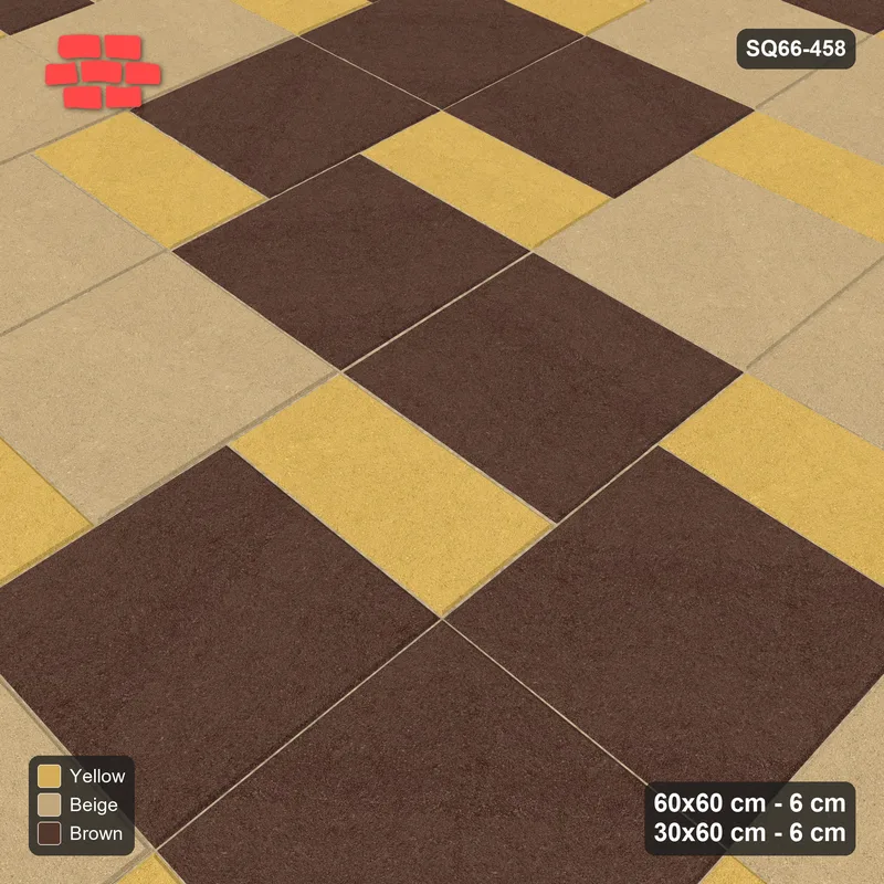 Interlock (Pasco) 60x60 cm · SQ66-458 · Diagonal Colour Bands, Slab-Step, 150 cm Bands, 480 cm · Side view Interlock (Pasco) 60x60 cm · SQ66-458 · Diagonal Colour Bands, Slab-Step, 150 cm Bands, 480 cm · Side view
