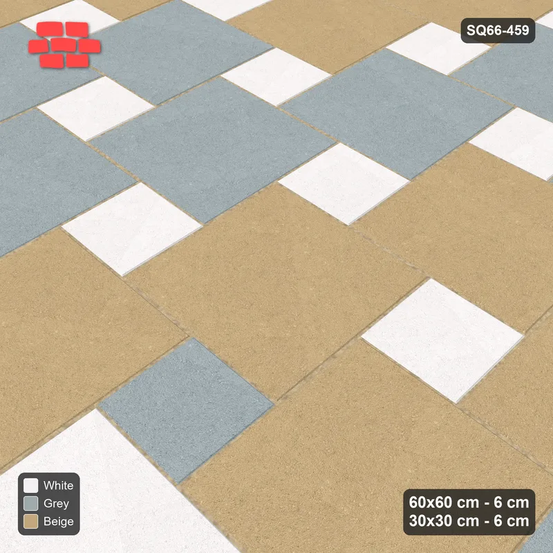 Interlock (Pasco) 60x60 cm · SQ66-459 · Diagonal Colour Bands, Offset Lattice, 150 cm Bands, 420 cm · Side view Interlock (Pasco) 60x60 cm · SQ66-459 · Diagonal Colour Bands, Offset Lattice, 150 cm Bands, 420 cm · Side view