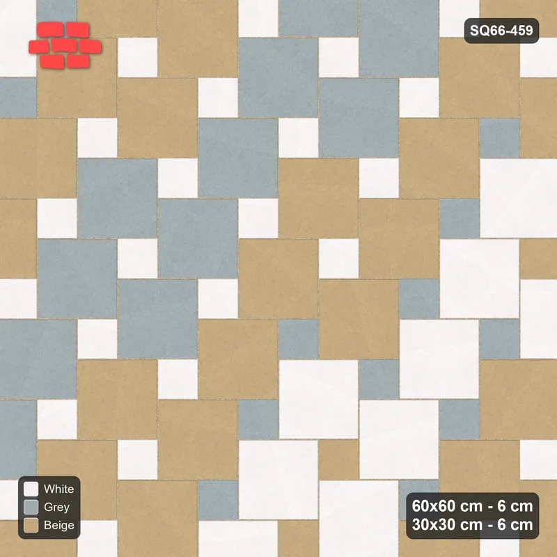 Interlock (Pasco) 60x60 cm · SQ66-459 · Diagonal Colour Bands, Offset Lattice, 150 cm Bands, 420 cm · Top view Interlock (Pasco) 60x60 cm · SQ66-459 · Diagonal Colour Bands, Offset Lattice, 150 cm Bands, 420 cm · Top view