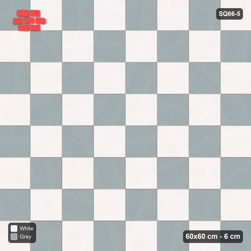 Interlock (Pasco) 60x60 cm · SQ66-5 · Slab Checkerboard · Top view Interlock (Pasco) 60x60 cm · SQ66-5 · Slab Checkerboard · Top view