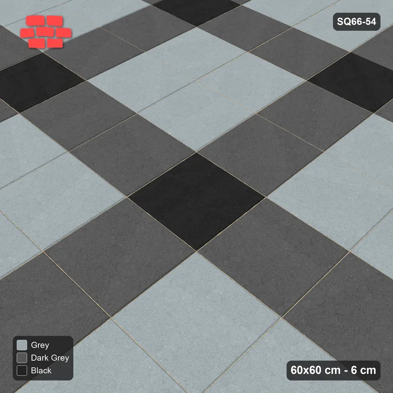 Interlock (Pasco) 60x60 cm · SQ66-54 · Grid Lines with Crossing Dots · Side view Interlock (Pasco) 60x60 cm · SQ66-54 · Grid Lines with Crossing Dots · Side view