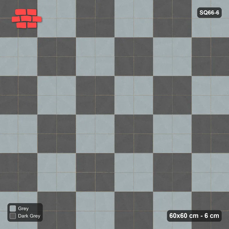 Interlock (Pasco) 60x60 cm · SQ66-6 · Double-Slab Checker Blocks · Top view Interlock (Pasco) 60x60 cm · SQ66-6 · Double-Slab Checker Blocks · Top view