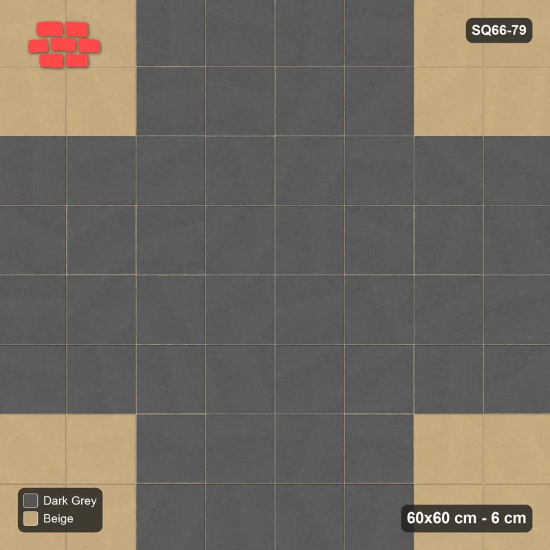 Interlock (Pasco) 60x60 cm · SQ66-79 · Corner Squares Plaza · Top view Interlock (Pasco) 60x60 cm · SQ66-79 · Corner Squares Plaza · Top view
