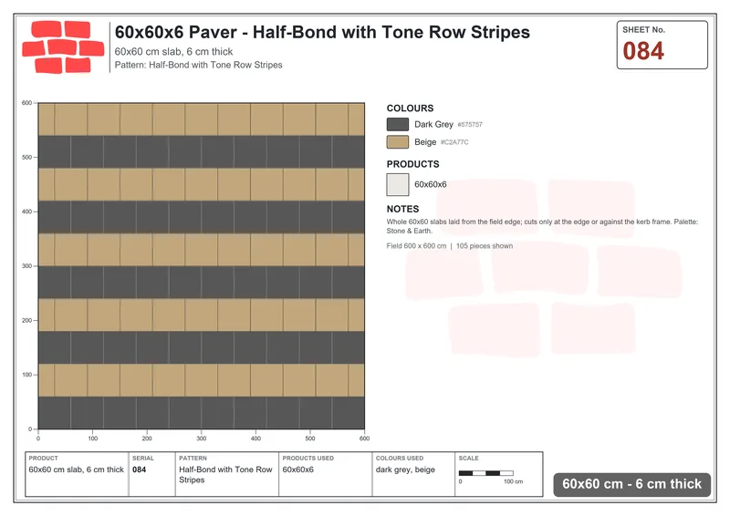 Interlock (Pasco) 60x60 cm · SQ66-84 · Checker Band Feature · Laying plan Interlock (Pasco) 60x60 cm · SQ66-84 · Checker Band Feature · Laying plan