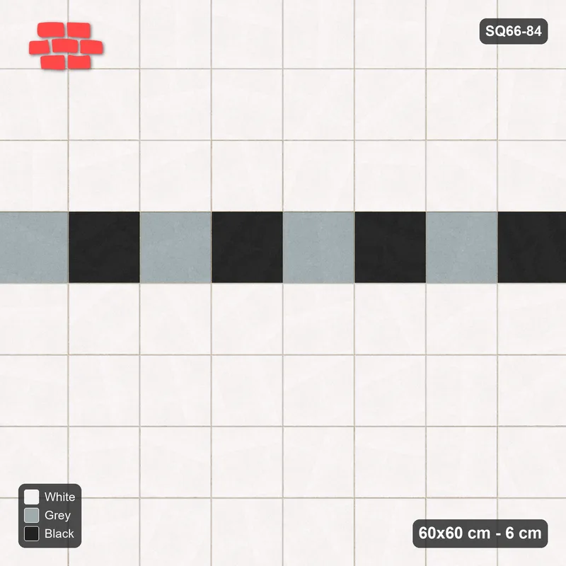 Interlock (Pasco) 60x60 cm · SQ66-84 · Checker Band Feature · Top view Interlock (Pasco) 60x60 cm · SQ66-84 · Checker Band Feature · Top view