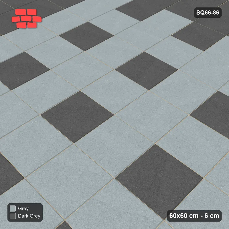 Interlock (Pasco) 60x60 cm · SQ66-86 · Dotted Grid with Double Slab Border · Side view Interlock (Pasco) 60x60 cm · SQ66-86 · Dotted Grid with Double Slab Border · Side view