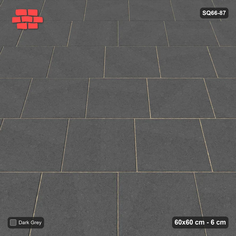 Interlock (Pasco) 60x60 cm · SQ66-87 · Diagonal Quarter-Bond Plaza · Side view Interlock (Pasco) 60x60 cm · SQ66-87 · Diagonal Quarter-Bond Plaza · Side view