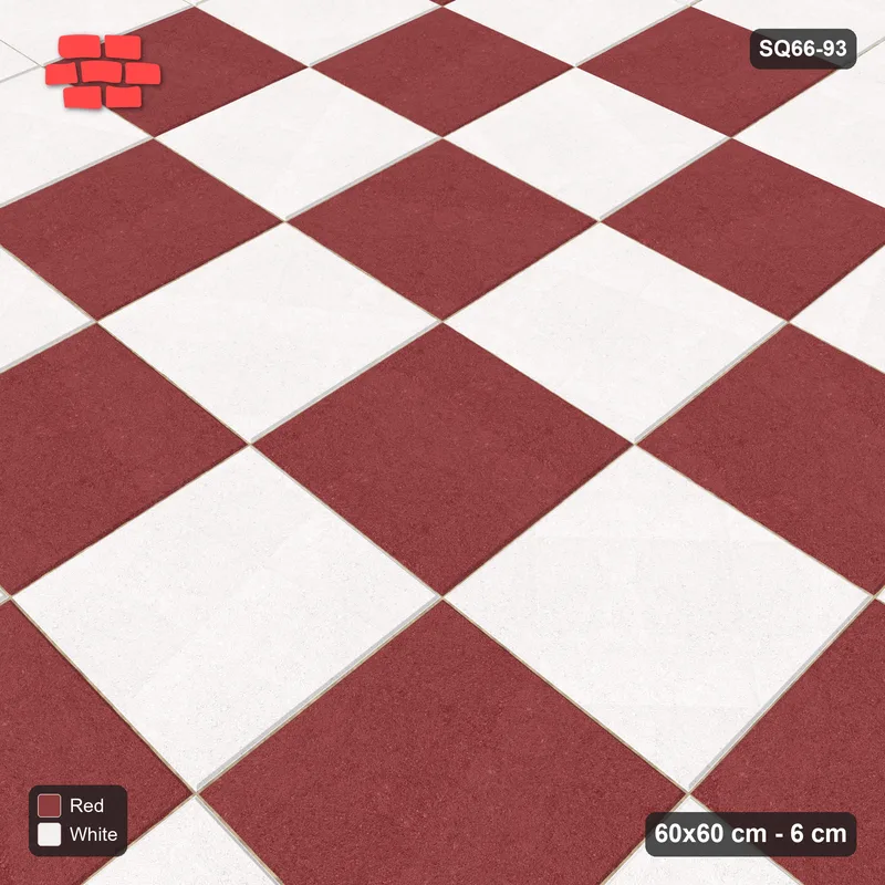 Interlock (Pasco) 60x60 cm · SQ66-93 · Slab Checkerboard with Single Slab Border · Side view Interlock (Pasco) 60x60 cm · SQ66-93 · Slab Checkerboard with Single Slab Border · Side view