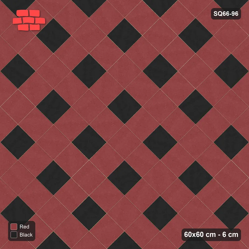 Interlock (Pasco) 60x60 cm · SQ66-96 · Diagonal with Dotted Grid, Even Set · Top view Interlock (Pasco) 60x60 cm · SQ66-96 · Diagonal with Dotted Grid, Even Set · Top view