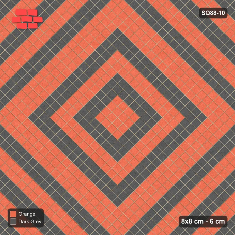 Interlock (Pasco) 8x8 cm · SQ88-10 · Diagonal Stack Diamond Rings · Top view Interlock (Pasco) 8x8 cm · SQ88-10 · Diagonal Stack Diamond Rings · Top view