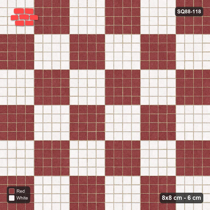 Interlock (Pasco) 8x8 cm · SQ88-118 · Stack Bond Checkerboard 4-Cobble Squares · Top view Interlock (Pasco) 8x8 cm · SQ88-118 · Stack Bond Checkerboard 4-Cobble Squares · Top view