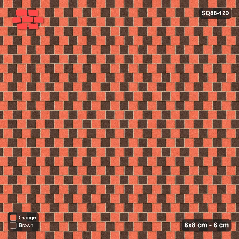 Interlock (Pasco) 8x8 cm · SQ88-129 · Running Bond Two-Tone Diagonal Steps 1-Cobble · Top view Interlock (Pasco) 8x8 cm · SQ88-129 · Running Bond Two-Tone Diagonal Steps 1-Cobble · Top view