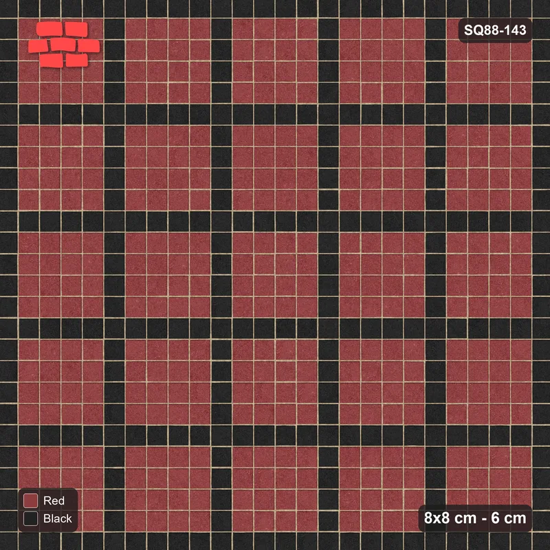 Interlock (Pasco) 8x8 cm · SQ88-143 · Stack Bond Grid Lines Every 5 Cobbles in Kerb Frame · Top view Interlock (Pasco) 8x8 cm · SQ88-143 · Stack Bond Grid Lines Every 5 Cobbles in Kerb Frame · Top view