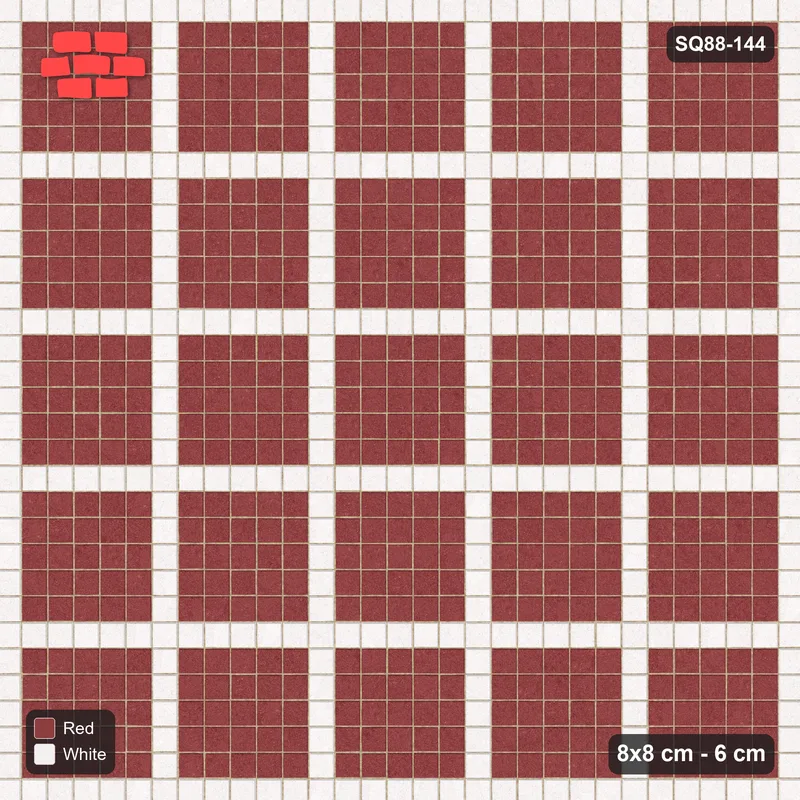 Interlock (Pasco) 8x8 cm · SQ88-144 · Stack Bond Grid Lines Every 6 Cobbles · Top view Interlock (Pasco) 8x8 cm · SQ88-144 · Stack Bond Grid Lines Every 6 Cobbles · Top view
