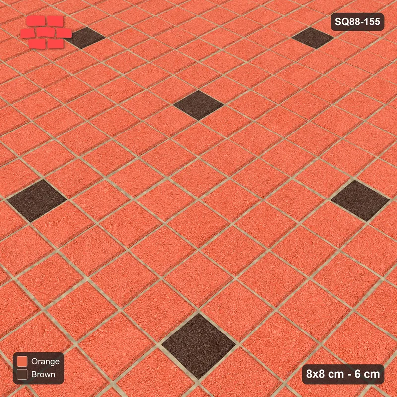 Interlock (Pasco) 8x8 cm · SQ88-155 · Stack Bond Spot Accents Every 5 Cobbles · Side view Interlock (Pasco) 8x8 cm · SQ88-155 · Stack Bond Spot Accents Every 5 Cobbles · Side view