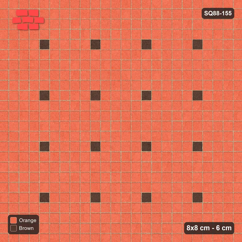 Interlock (Pasco) 8x8 cm · SQ88-155 · Stack Bond Spot Accents Every 5 Cobbles · Top view Interlock (Pasco) 8x8 cm · SQ88-155 · Stack Bond Spot Accents Every 5 Cobbles · Top view