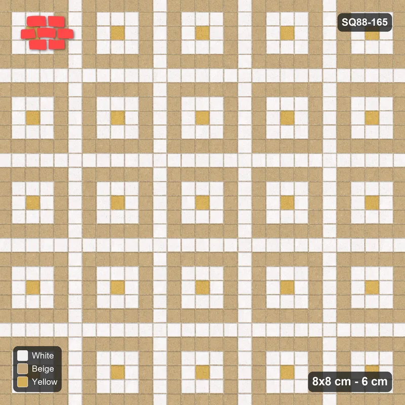Interlock (Pasco) 8x8 cm · SQ88-165 · Stack Bond Nested Square Cells 5x5 · Top view Interlock (Pasco) 8x8 cm · SQ88-165 · Stack Bond Nested Square Cells 5x5 · Top view
