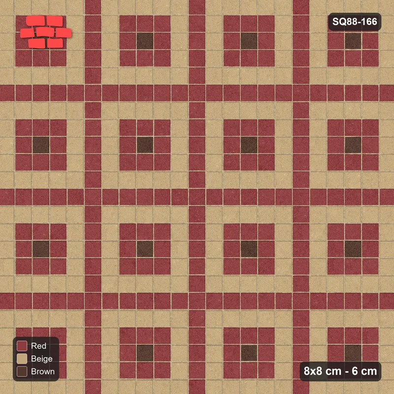 Interlock (Pasco) 8x8 cm · SQ88-166 · Stack Bond Nested Square Cells 5x5 in Kerb Frame · Top view Interlock (Pasco) 8x8 cm · SQ88-166 · Stack Bond Nested Square Cells 5x5 in Kerb Frame · Top view