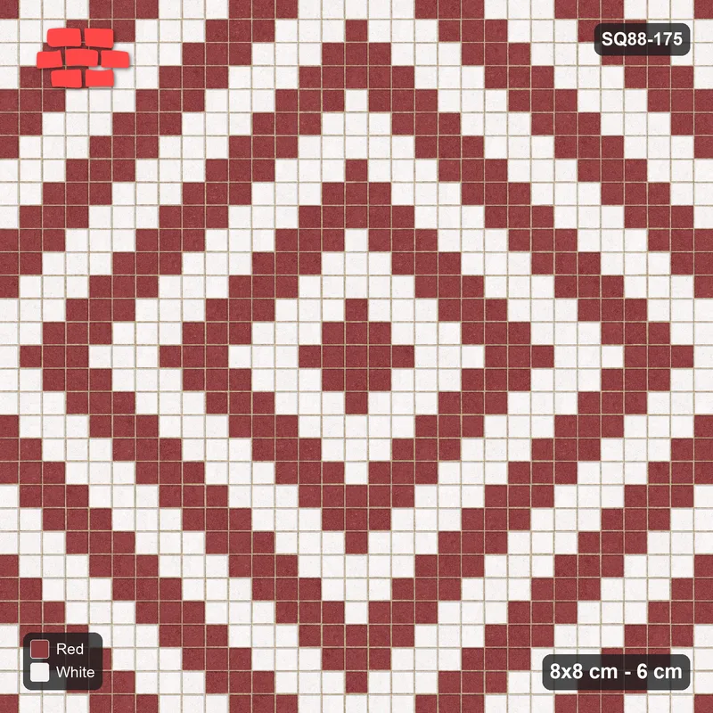 Interlock (Pasco) 8x8 cm · SQ88-175 · Stack Bond Concentric Diamond Rings 3-Cobble · Top view Interlock (Pasco) 8x8 cm · SQ88-175 · Stack Bond Concentric Diamond Rings 3-Cobble · Top view