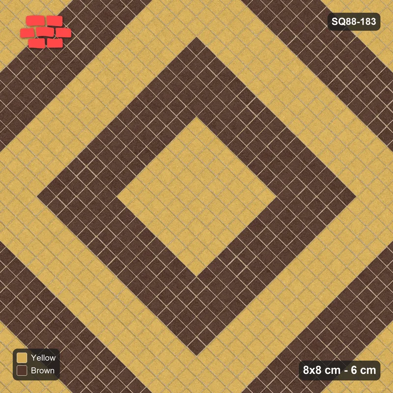 Interlock (Pasco) 8x8 cm · SQ88-183 · Diagonal Stack Bond Concentric Square Rings 4-Cobble · Top view Interlock (Pasco) 8x8 cm · SQ88-183 · Diagonal Stack Bond Concentric Square Rings 4-Cobble · Top view