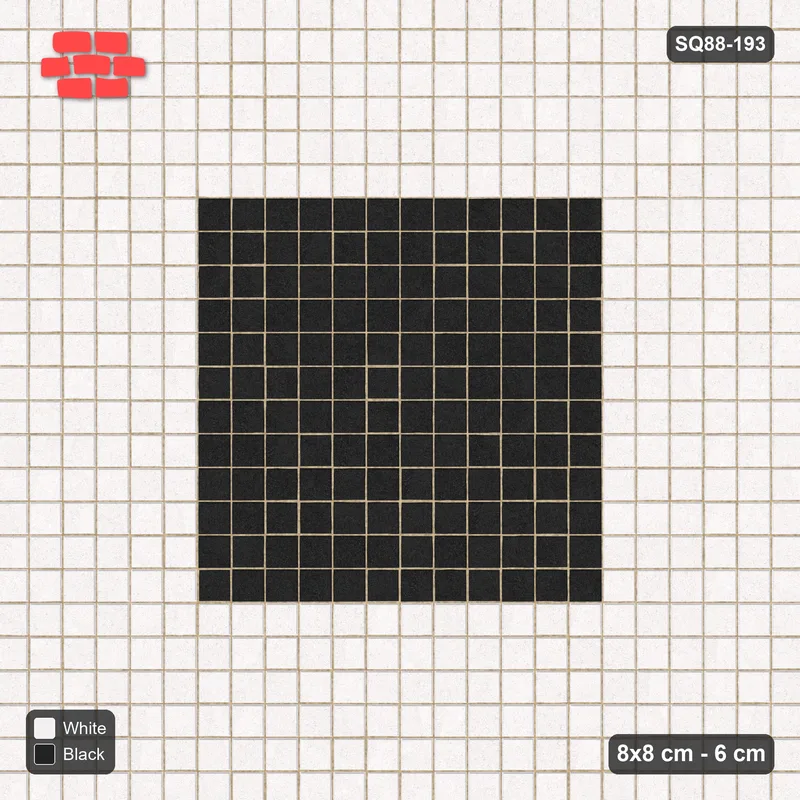 Interlock (Pasco) 8x8 cm · SQ88-193 · Stack Bond Square Centre Medallion in Single Cobble Border · Top view Interlock (Pasco) 8x8 cm · SQ88-193 · Stack Bond Square Centre Medallion in Single Cobble Border · Top view