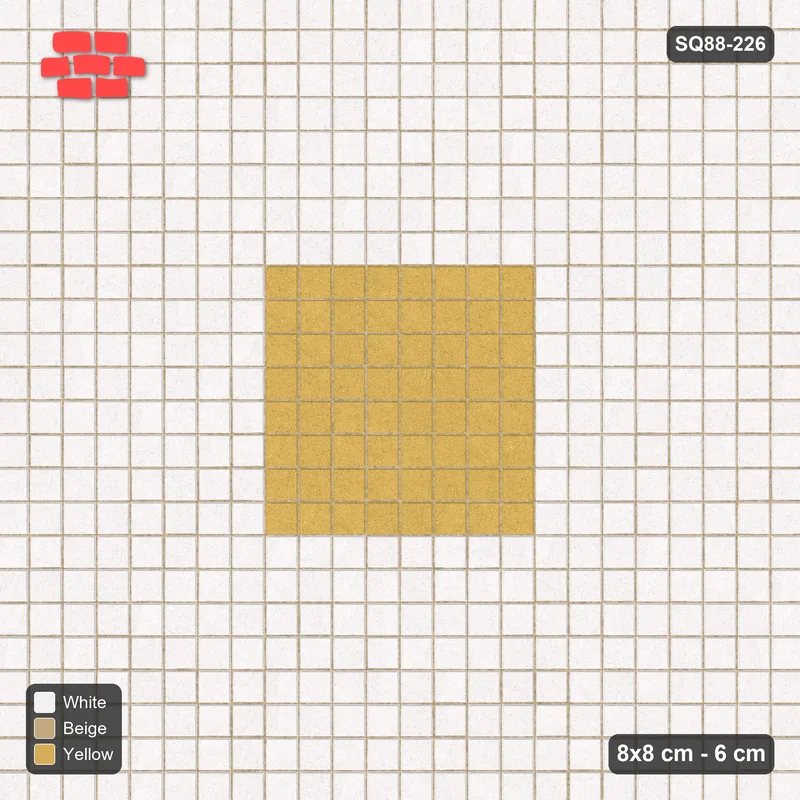 Interlock (Pasco) 8x8 cm · SQ88-226 · Stack Bond Framed Field with Centre Square · Top view Interlock (Pasco) 8x8 cm · SQ88-226 · Stack Bond Framed Field with Centre Square · Top view
