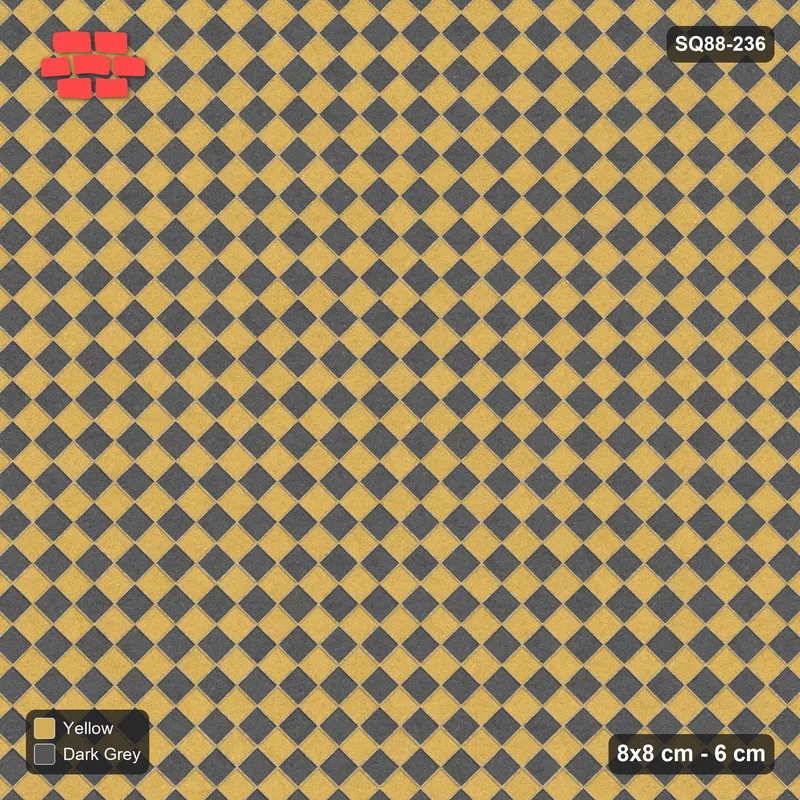 Interlock (Pasco) 8x8 cm · SQ88-236 · Diagonal Stack Bond Two-Tone Diagonal Steps 1-Cobble · Top view Interlock (Pasco) 8x8 cm · SQ88-236 · Diagonal Stack Bond Two-Tone Diagonal Steps 1-Cobble · Top view