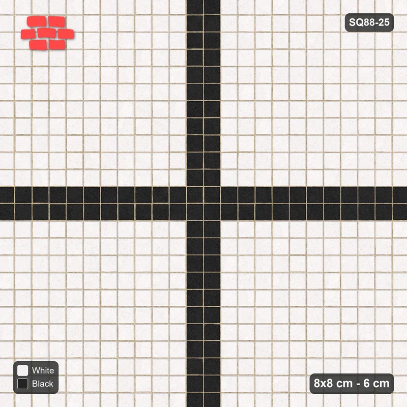 Interlock (Pasco) 8x8 cm · SQ88-25 · Stack Bond Cobble Cross · Top view Interlock (Pasco) 8x8 cm · SQ88-25 · Stack Bond Cobble Cross · Top view