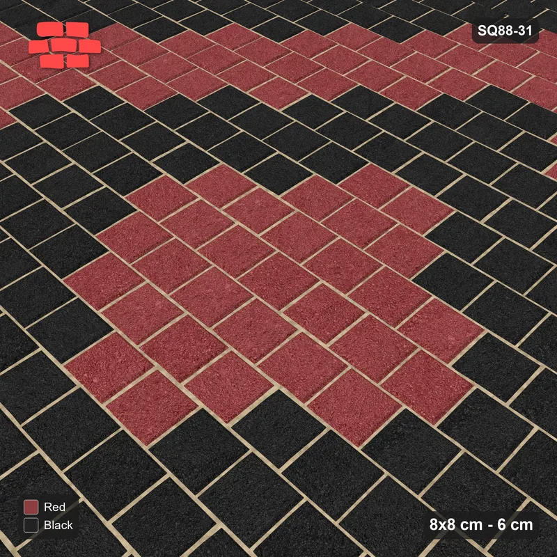 Interlock (Pasco) 8x8 cm · SQ88-31 · Running Bond Diamond Rings in Kerb Frame · Side view Interlock (Pasco) 8x8 cm · SQ88-31 · Running Bond Diamond Rings in Kerb Frame · Side view