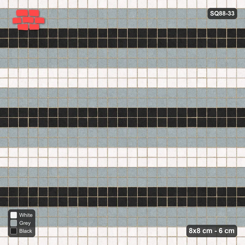 Interlock (Pasco) 8x8 cm · SQ88-33 · Stack Bond Tonal Course Stripes · Top view Interlock (Pasco) 8x8 cm · SQ88-33 · Stack Bond Tonal Course Stripes · Top view