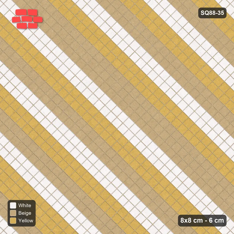 Interlock (Pasco) 8x8 cm · SQ88-35 · Diagonal Stack Stepped Stripes · Top view Interlock (Pasco) 8x8 cm · SQ88-35 · Diagonal Stack Stepped Stripes · Top view