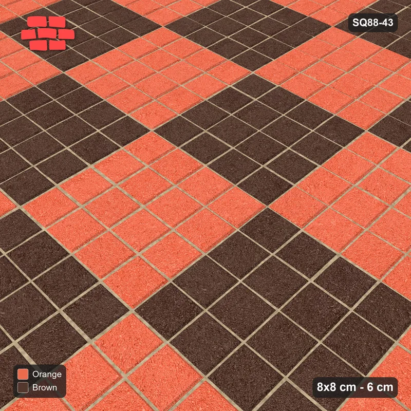 Interlock (Pasco) 8x8 cm · SQ88-43 · Stack Bond Large Checker in Low Kerb Frame · Side view Interlock (Pasco) 8x8 cm · SQ88-43 · Stack Bond Large Checker in Low Kerb Frame · Side view