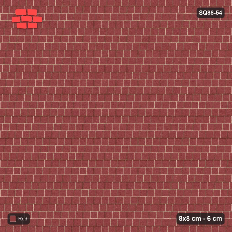 Interlock (Pasco) 8x8 cm · SQ88-54 · Quarter-Offset Running Bond Solid Field · Top view Interlock (Pasco) 8x8 cm · SQ88-54 · Quarter-Offset Running Bond Solid Field · Top view