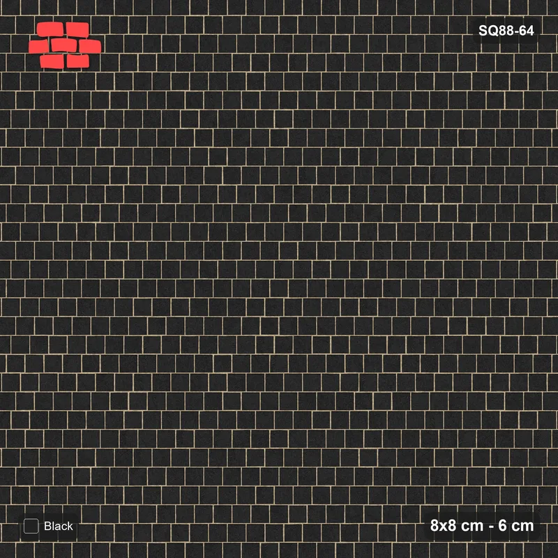 Interlock (Pasco) 8x8 cm · SQ88-64 · Quarter-Offset Running Bond Solid Field in Kerb Frame · Top view Interlock (Pasco) 8x8 cm · SQ88-64 · Quarter-Offset Running Bond Solid Field in Kerb Frame · Top view
